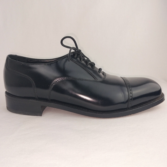 Florsheim 'Lexington Brogue' Black Patent Leather Lace-Up Oxford Sz. 8D EUC - Picture 9 of 16
